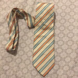 Hugo Boss Tie Colorful Striped Cream Blue Orange